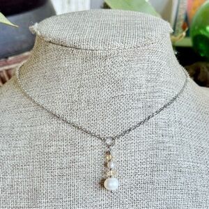 Dainty Citrine & Pearl Choker